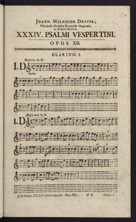 1-23, XXXIV. Psalmi Vespertini. Opus XII. Clarino I.