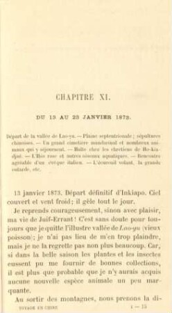 Chapitre XI. Du 13 au 23 janvier 1873