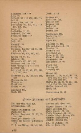 Zitierte Zeitungen und Zeitschriften