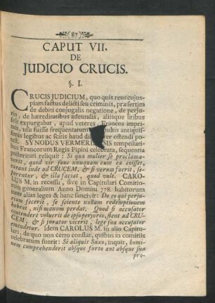 Caput VII. De Iudicio Crucis.