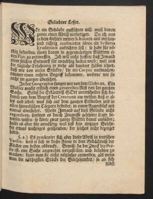 Geliebter Leser.