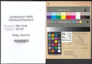 Entnazifizierung Heinrich Krieg , geb. 16.04.1907 (Zahnarzt)