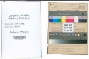 Entnazifizierung Wilhelm Surkamp , geb. 23.11.1887 (Maler)