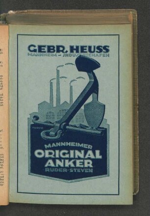 Gebr. Heuss Mannheim - Industriehafen Mannheimer Original Anker Ruder-Steven