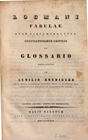 Locmani Fabulae quae circumferuntur