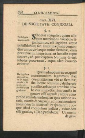 Cap. XVI. De Societate Coniugali