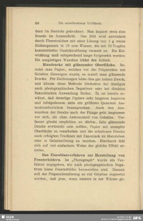 Blaudrucke mit glänzender Oberfläche