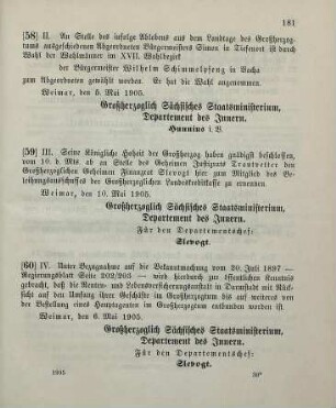 58. Ministerialbekanntmachung, betreffend die Ersatzwahl eines Landtagsabgeordneten