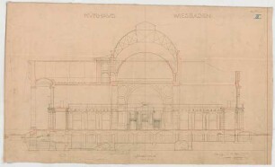 Thiersch, Friedrich von; Wiesbaden; Kurhaus - Wandelhalle (Schnitt)