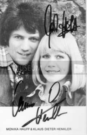 Autogrammkarte von Monika Hauff und Klaus-Dieter Henkler (DDR-Schlagerduo)