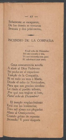 Incendio de la compañia