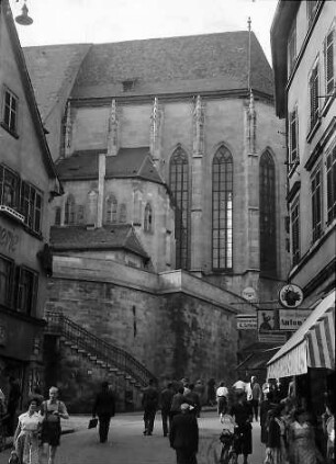 Tübingen: Neckargasse mit Stiftskirche