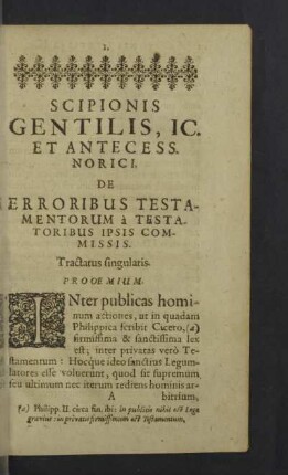 De Erroribus Testamentorum à Testatoribus ipsis commissis.