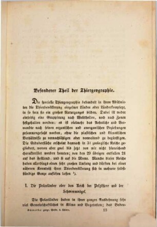Die geographische Verbreitung der Thiere, 2. Die Thierwelt des Festlandes
