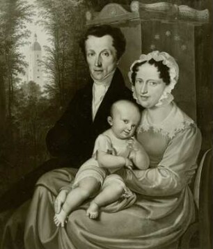 Familie Karl von Heynitz im Park zu Königshain bei Bautzen