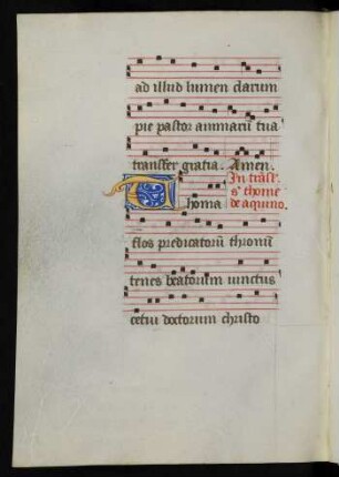 Sequentia in translatione sancti Thomae de Aquino