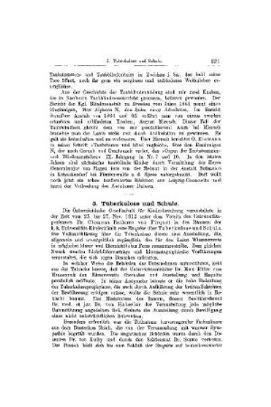 Tuberkulose und Schule : [Mitteilungen]