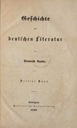 Bd. 3: Geschichte der deutschen Literatur