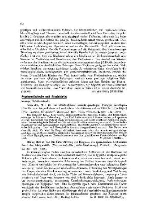 Psychopathologie und Psychiatrie