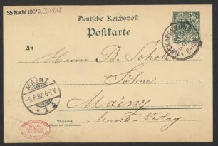 Brief an B. Schott's Söhne : 08.08.1897