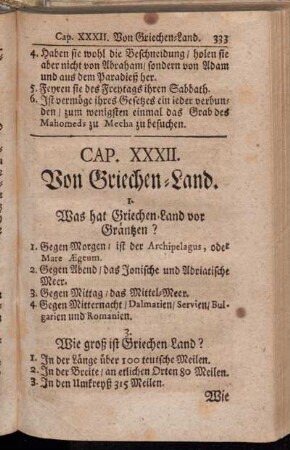 Cap. XXXII. Von Griechen-Land.