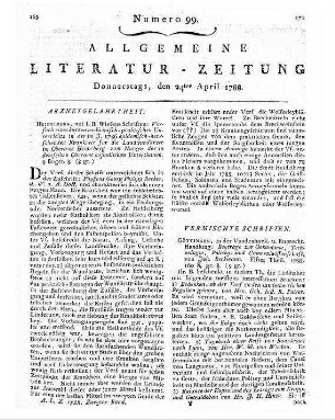 [Becker, Georg Philipp]: Versuch eines kurzen medicinisch-praktischen Unterrichts in der im Jahr 1786 epidemisch herrschenden Krankheit für die Landwundärzte im Oberamt Heidelberg. - Heidelberg : Wiese, [1786]