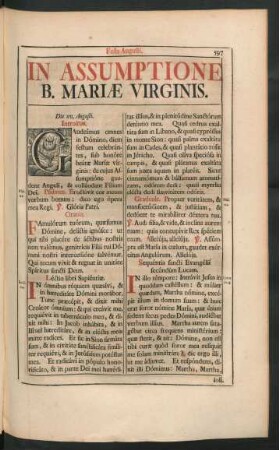 In Assumptione B. Mariae Virginis.
