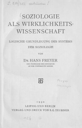 Soziologie als Wirklichkeitswissenschaft : logische Grundlegung des Systems der Soziologie