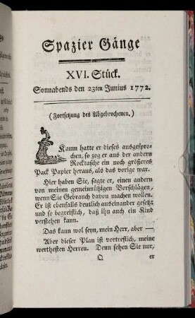 XVI. Stück. Sonnabends den 23ten Junius 1772.