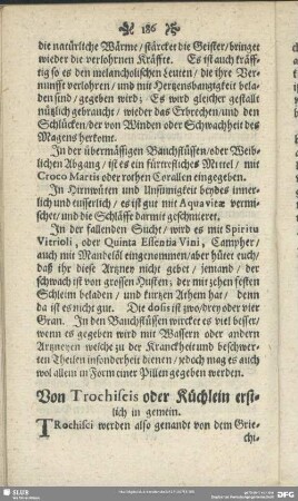 Von Trochiseis oder Küchlein