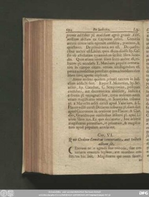 Cap. VI. Quo Ordine Comitiis centuriatis, aut tributis actum sit.
