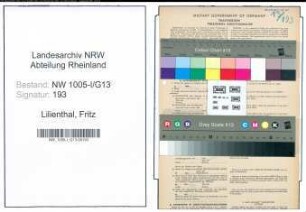 Entnazifizierung Fritz Lilienthal , geb. 15.06.1895 (Schlosser)