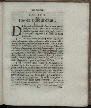 Caput X. De Somno Ejusque Causis.