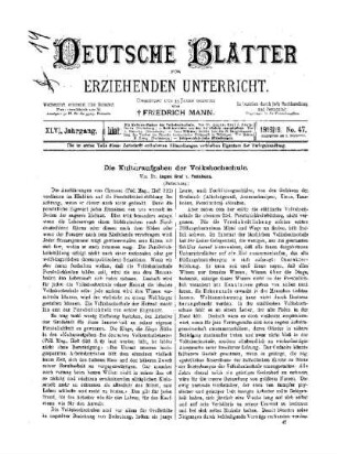 Die Kulturaufgaben der Volkshochschule : (Fortsetzung)