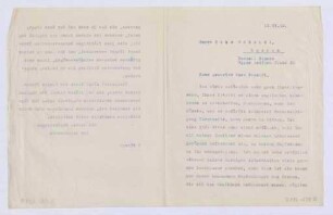 Schreiben an Hans Schmidt, London (Brief)