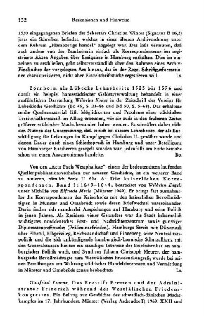 Acta Pacis Westphalicae, Ser. 2, Abt. A, die kaiserlichen Korrespondenzen, Bd. 1, 1643 - 1644, bearb. von Wilhelm Engels unter Mithilfe von Elfriede Merla : Münster, 1969