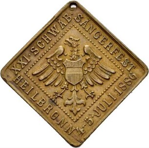 Klippe auf das 21. Schwäbisches Sängerfest Heilbronn 1886