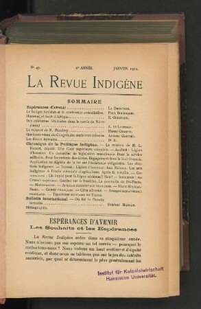 Nr. 45, 5e Année. Janvier 1910.