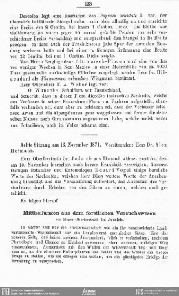 Mittheilungen aus dem forstlichen Versuchswesen