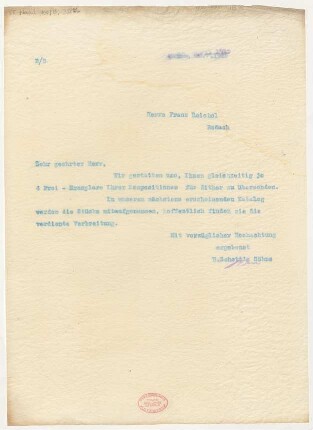 Brief an Franz Reichel : 23.07.1915