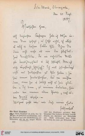 34: Ein Brief Nietzsches