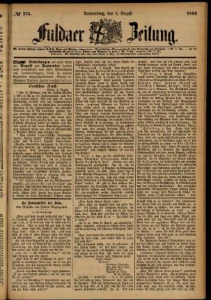 Ausgabe vom Donnerstag, den 05. August 1886.