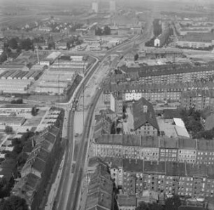 Wohnbebauung an der Heinrichstraße in der Erfurter Brühlervorstadt : Blickrichtung Norden