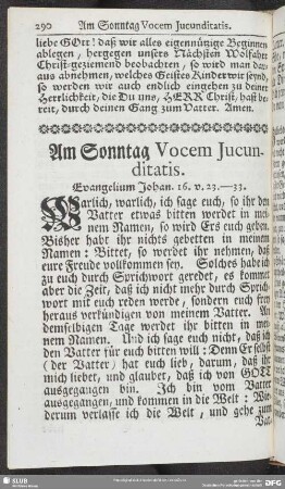 Am Sonntag Vocem Jucunditatis