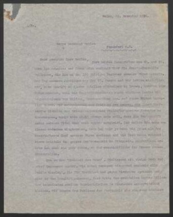 Brief an Bernhard Sekles : 30.12.1920