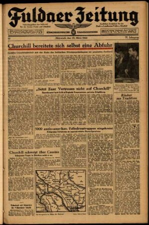 Ausgabe vom Mittwoch, den 29. März 1944.