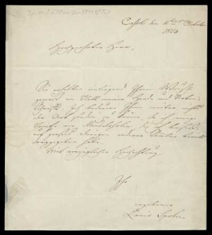 Brief von Louis Spohr an Franz Burmeister