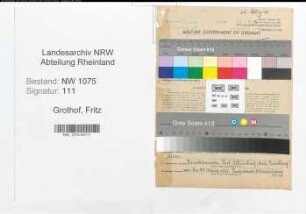 Entnazifizierung Fritz Grothof , geb. 03.07.1878 (Justizoberinspektor)