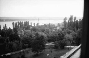 Turnu Severin [Oltenien]: Landschaft mit Donau, von oben