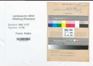 Entnazifizierung Walter Frisch , geb. 30.06.1901 (Richter)
